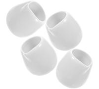 SEWACC Juego de 4 Tazas de Salsa de Cerámica en Color Blanco, Mini Recipientes con Pico Antigoteo, Capacidad 50ml, Estilo Simple para Cocina y Restaurantes Occidentales