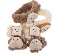 SEWACC Juego de 6 Diademas y Muñequeras para Lavarse la Cara Absorbentes Elásticas y Antideslizantes Diseño de Tela Tipo Piel de Conejo Colores Neutros para Cuidado Facial y Uso