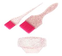 SEWACC Juego de Bol para Teñir Cabello Profesional Color Rosa Recipiente para Mezclar Tinte Brocha de Cerdas Suaves y Mango Antideslizante para Salones y Uso Doméstico
