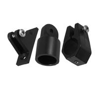 SEWACC Juego de Herrajes para Toldo Bimini de Barco Abrazadera de Mandíbula Ajustable y Tapa de Extremo de Ojo para Tubo de 22mm, Plástico Negro, Adecuado para Navegación