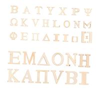 SEWACC Juego de Letras Griegas de Madera sin Terminar para Manualidades 72 Piezas Decoración Personalizada para Proyectos Diy Color Natural Manualidades para Niños y Adultos