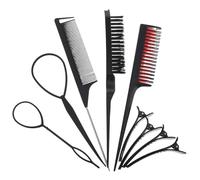 SEWACC Juego de Peines Cabello Negro 9 Piezas Peine Doméstico Herramienta de Peinado Bucle para Uso Profesional y Doméstico