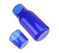 SEWACC Juego de Vaso y Botella de Vidrio Borosilicato Resistente al Calor Capacidad Grande Color Azul 1 Vaso y 1 Jarra para Bebidas Frías Casa Oficina o Hotel