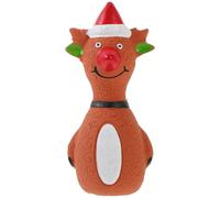 SEWACC Juguete Navideño para Perros de Látex con Sonido Chirriante Diseño de Santa Claus y Muñeco de Nieve Juguete Masticable Interactivo para Cachorros Color Marrón Claro