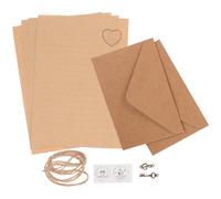 SEWACC Kit de Papeles para Cartas y Sobres Estilo Vintage, 2 Sets Papel A5 y Cuerda de Cáñamo, Portátil para Escribir Cartas y Poemas con Escritura Suave