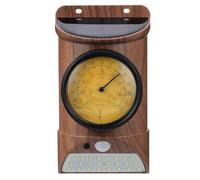 SEWACC Lámpara Solar de Pared con Sensor Infrarrojo Resistente Intemperie Color Madera con Termómetro Integrado Recarga Automática para Exteriores Luz Nocturna para Jardín