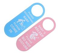 SEWACC Letreros para Colgar Puerta Ñiño 2 Piezas PU Doble Cara Azul y Rosa Señal No Molestar para Habitación Lactancia Decoración Guardería Niñas y Durmiendo Tranquilo