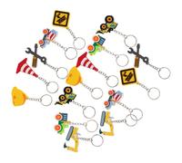 SEWACC Llaveros de Construcción para Juego de 16 Piezas Colgantes de Excavadora y Tractor de PVC Decoración para Fiestas Infantiles y Mochilas Recuerdos para Cumpleaños y Shower