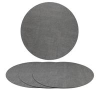 SEWACC Manteles Individuales de PVC Redondos Resistentes al Calor, Antideslizantes, Color Gris Oscuro, Pack de 4 Unidades para Mesa de Comedor, Cocina y Uso Diario