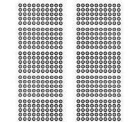 SEWACC Marcadores Reflectantes para Escáner 3D, Pegatinas de Posicionamiento Fijo, Diámetro Interno 6mm, Externo 10mm, 10 Hojas 50 Puntos Cada, para Captura Dinámica y Sistemas