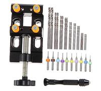 SEWACC Mini Brocas Helicoidales para Taladro Manual Kit Completo para Perforar Joyería y Artesanía Duradero y Práctico Incluye Soporte Estable para Trabajos