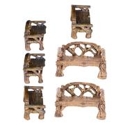 SEWACC Mini Silla de Resina para Decoración de Jardín Exterior, Resistente al Clima Diseño Clásico y Acabado Artesanal Detallado para Mini Jardines y Patios