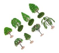 SEWACC Modelo de Árbol Artificial Miniatura 8 Piezas Surtidas A-H Decoración para Paisajes en Miniatura Accesorios para Maquetas Arquitectónicas y Mesas de Arena Material