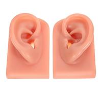SEWACC Modelo de Práctica de Silicona de Orejas Humanas 2 Piezas Tamaño Compacto Color Piel Oscura para Practicar Piercing Profesional Estudiantes Kit Educativo