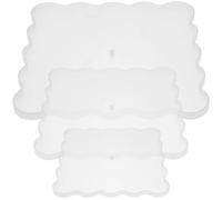 SEWACC Molde de Silicona para Bandeja Cuadrada de Frutas 3 Piezas Molde para Resina Epoxi DIY para Manualidades de Bricolaje Tamaño Mediano Flexible y Seguro Adecuado para Bandejas de Té