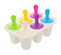 SEWACC Molde para Paletas Heladas de Silicona con 6 Cavidades y Tapa Bandeja para Hielo Antiadherente Blanca Kit para Hacer Helados Caseros y Postres Congelados Adecuado para