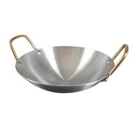 SEWACC Olla Seca de Acero Inoxidable 26 CM Sartén Doble Asa para Cocina y Restaurante Utensilio Resistente Corrosión Adecuado para Cocinar Mariscos y Carnes en Estufa