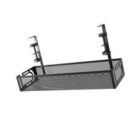 SEWACC Organizador de Cables Bajo Escritorio Bandeja Pasacables Resistente Soporte Compacto para Gestión de Cables y Regletas Oficina y Hogar Negro