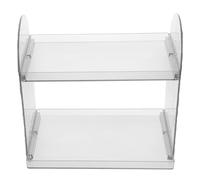 SEWACC Organizador de Maquillaje de Doble Nivel para Cuidado Cutáneo, Estantería de Plástico Diseño Elegante para Escritorio o Mesita de Noche