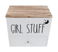 SEWACC Organizador de Tampones y Toallas Sanitarias 1 Unidad Compacto con Tapa de Madera en Color Claro para Productos Femeninos Almacenamiento Baño Vintage