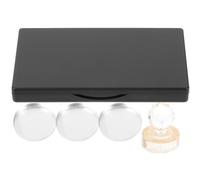 SEWACC Paleta de Sombras de Ojos Vacía Rectangular Mate Negra 3 Compartimentos con Espejo Bandejas Redondas de Aluminio Adhesivos Dobles para Maquillaje Portátil y Reutilizable