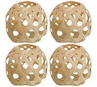 SEWACC Pantallas de lámpara de bambú tejidas a mano mini 6x5 cm, juego de 4 unidades, cubierta decorativa para lámparas colgantes, ideal para sala, comedor y oficina