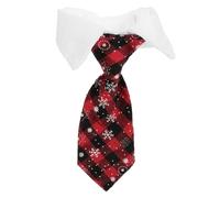 SEWACC Pañuelo para Perro Ajustable de Poliéster Corbata de Cuadros Negro y Rojo Tamaño M Accesorio para Perros Grandes Adecuado para Fiestas Bodas y Sesiones de Fotos