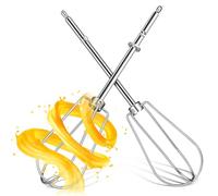 SEWACC Paquete de 2 varillas de acero inoxidable, versátiles varillas de repuesto para batidora eléctrica de mano, accesorios para hornear y cocinar