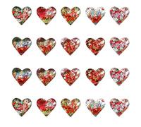 SEWACC Parche Decorativo en Forma de Corazón de Cristal de Vidrio, 20 Piezas de 18 Mm, Accesorios para Manualidades Diy, Decoración para Collares, Color Color Aleatorio Estilo Aleatorio