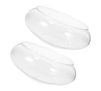 SEWACC Pecera Redonda Transparente de Escritorio 2 Piezas 2800 Ml Resistente a Golpes Acuario Decorativo para Oficina y Hogar, Pecera Globo Multifunción para Peces y Tortugas