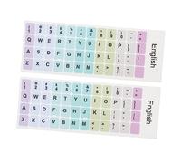 SEWACC Pegatina Decorativa para Teclado Inglés Calcomanía para Teclado Pegatinas de Diseño Minimalista para Educación y Autoaprendizaje 2 Hojas