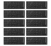 SEWACC Pegatinas para Teclado de Ordenador en PVC Negro, 10 Unidades, Mejora la e Escritura, Alfabeto Bilingüe Inglés y Hebreo para Portátil y Escritorio