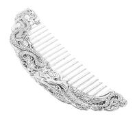 SEWACC Peine Artesanal Vintage de Dientes Anchos para Cabello Mojado Peine para Hombre y Mujer Diseño Dragón Chino de Metal Adecuado para Cuidado y Peinado Diario