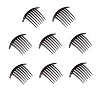 SEWACC Peine de Plástico Negro para Peinar el Cabello Peine Lateral de 7 Dientes 8 Piezas Accesorios para Cabello Uso Diario y Peinados Variados