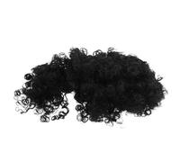SEWACC Peluca Afro Rizada Sintética para Mujer Negra Corta con Flequillo Esponjoso Pelo Rizado de Fibra Resistente Postizo para Cosplay y Uso Diario Color 1B