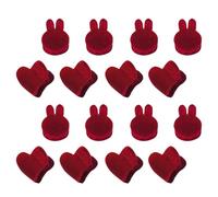 SEWACC Pinzas Cabello de Garra Pequeñas 16 Unidades en Terciopelo Rojo Diseño de Corazón y Cabeza de Conejo, Mini Pinzas Antideslizantes para Niñas y Mujeres, Accesorio Ligero