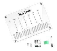 SEWACC Pizarra Acrílica Transparente Borrable con Clavos y Rotulador Tablero de Notas Práctico para Estudiantes Organizador de Mensajes para Pared Compacto y Estable para Oficina y