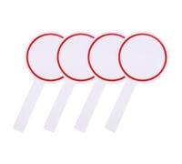 SEWACC Pizarra Blanca Portátil 4 Unidades 10X20 CM Círculo Rojo Tabla de Puntuación Reutilizable para Votaciones y Presentaciones Material Flexible y Estable para Oficina y Eventos