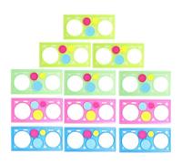 SEWACC Plantillas de Dibujo para 12 Piezas, Regla para Pintar de Plástico Transparente, Colores Aleatorios, Reutilizables y Seguras para Manualidades y Proyectos Color Aleatorio