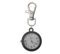 SEWACC Pocket Watch with Key Buckle, Simple Metal Decorative Hanging Casual Fob Watch for Nurse Portable Unisex