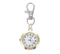 SEWACC Pocket Watch with Key Buckle, Simple Metal Decorative Hanging Casual Fob Watch for Nurse Portable Unisex