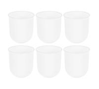 SEWACC Portaescobillas para Inodoro de Plástico Blanco Base Antideslizante Tamaño 86X100 MM Taza Redonda para Cepillo de Baño Set de 6 Unidades Accesorios para Baño y Hotel