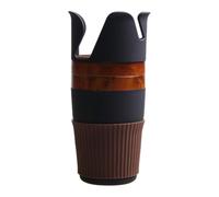 SEWACC Portavasos para Coche Soporte para Móvil, Material Abs y Silicona, Base Giratoria Extensible y Fácil Instalación para Organizar Bebidas Automóvil
