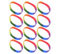 SEWACC Pulsera de Silicona Lgbt Rainbow Pride 12 Piezas Colores del Arcoíris Pulseras del Orgullo Gay Pansexuales Accesorios para Fiestas y Uso Diario