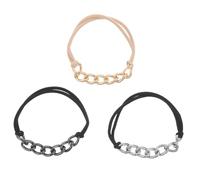 SEWACC Pulseras para Coleta Metálicas 3 Piezas Gomas Elásticas Pelo de Mujer y Niña Accesorio Antideslizante para Cabello Grueso y Rizado Diseño Trenzado Minimalista Coleteros