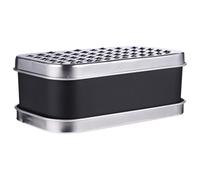 SEWACC Rallador de Queso Utensilio de Cocina Multifuncional de Acero Inoxidable Recipiente Negro para Almacenar y Rallar Ajo y Zanahorias en Casa o Restaurante