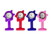 SEWACC Reloj Colgante de Silicona Rojo Forma de Girasol para Enfermeras y Médicos, Diseño Fácil de Leer y Resistente de Vidrio, Adecuado para Vigilancia Médica