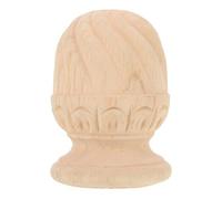 SEWACC Remates de Madera Maciza sin Pintar para Barras de Cortina y Postes de Bandera, Diseño Esférico Tallado, Tamaño 8X10 CM, Adecuado para Decoración Interior y Reformas