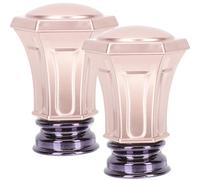 SEWACC Remates Decorativos para Barras de Cortina 2 Piezas Extremos Vintage de Aleación de Aluminio Color Rosa Dorado Compatibles Barras de Aluminio Madera y Plástico Accesorios para