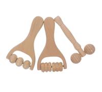 SEWACC Rodillo Facial de Madera 3 Piezas para Masaje Terapéutico Masajeador Portátil para Rostro y Cuello Reductor de Hinchazón Facial para Cuidado Piel Casa